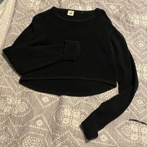 CAbi Black Crew Neck Sweater Classic Knit